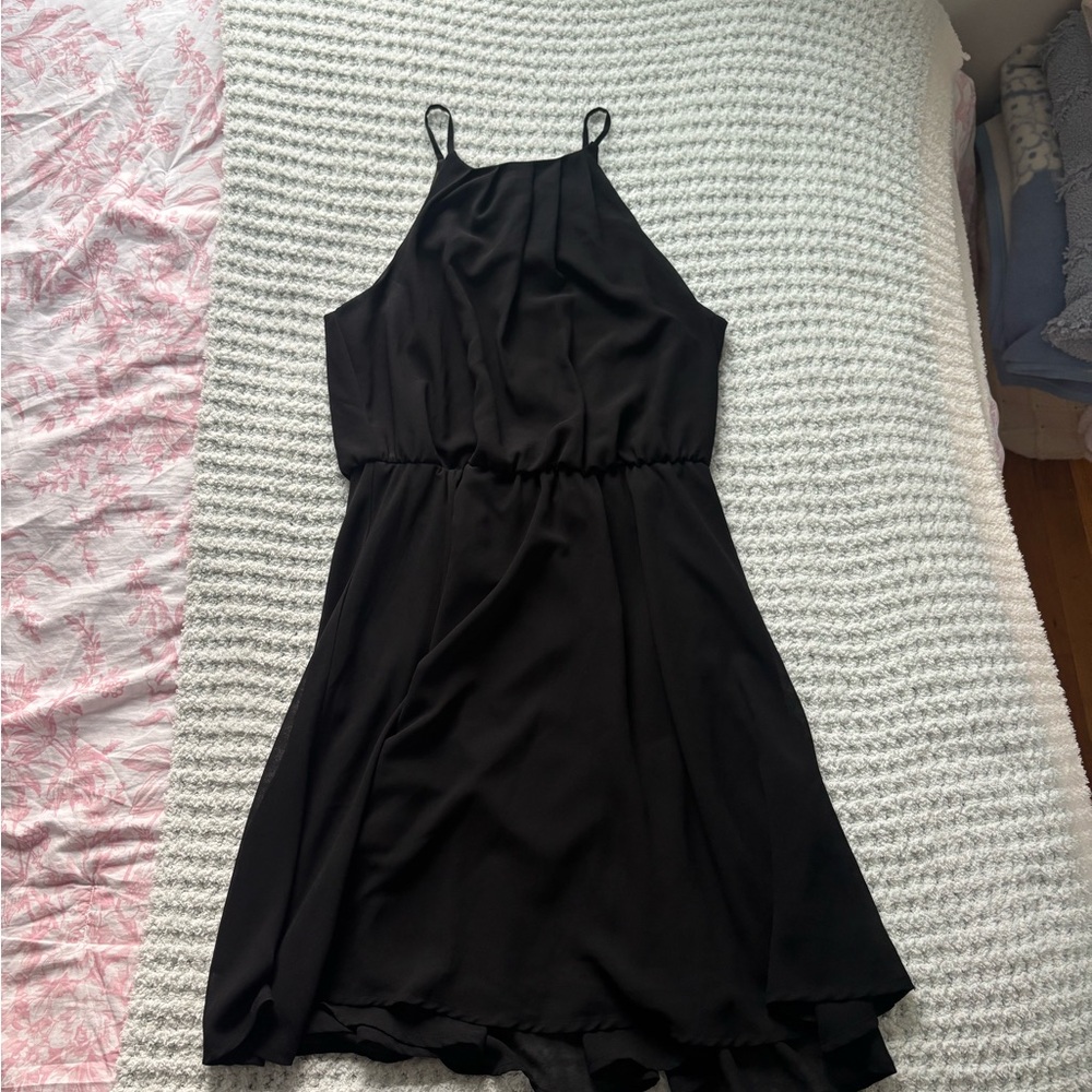 Blue Rain Black Sleeveless Dress
